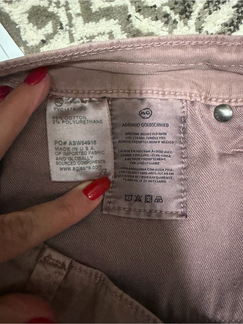 AG Adriano Goldschmied Cropped Pant Dusty mauve/pink color NWT - Picture 2 of 6